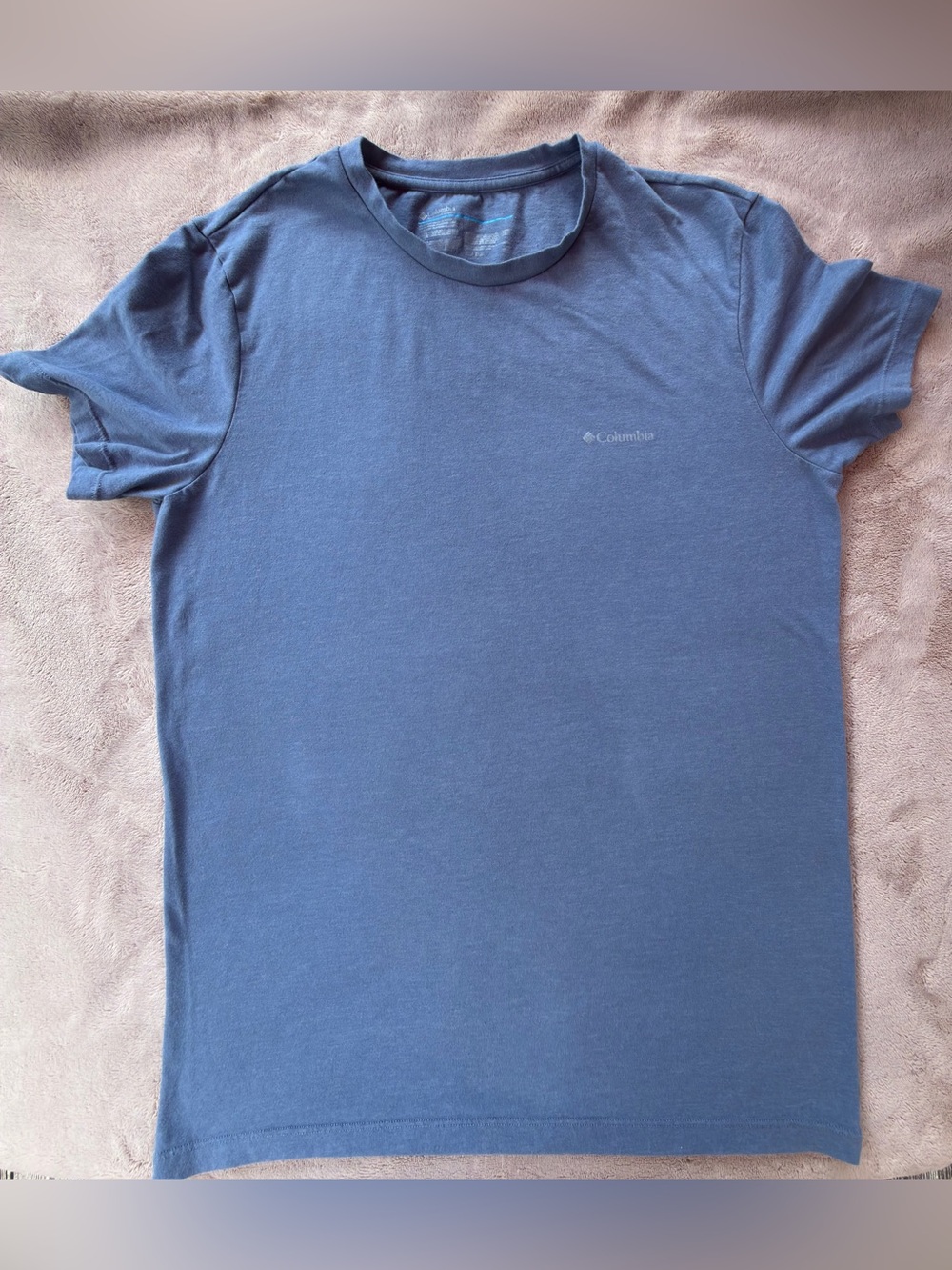 Columbia Men's Slate Blue Crew Neck Short Sleeve Tee- Size Small